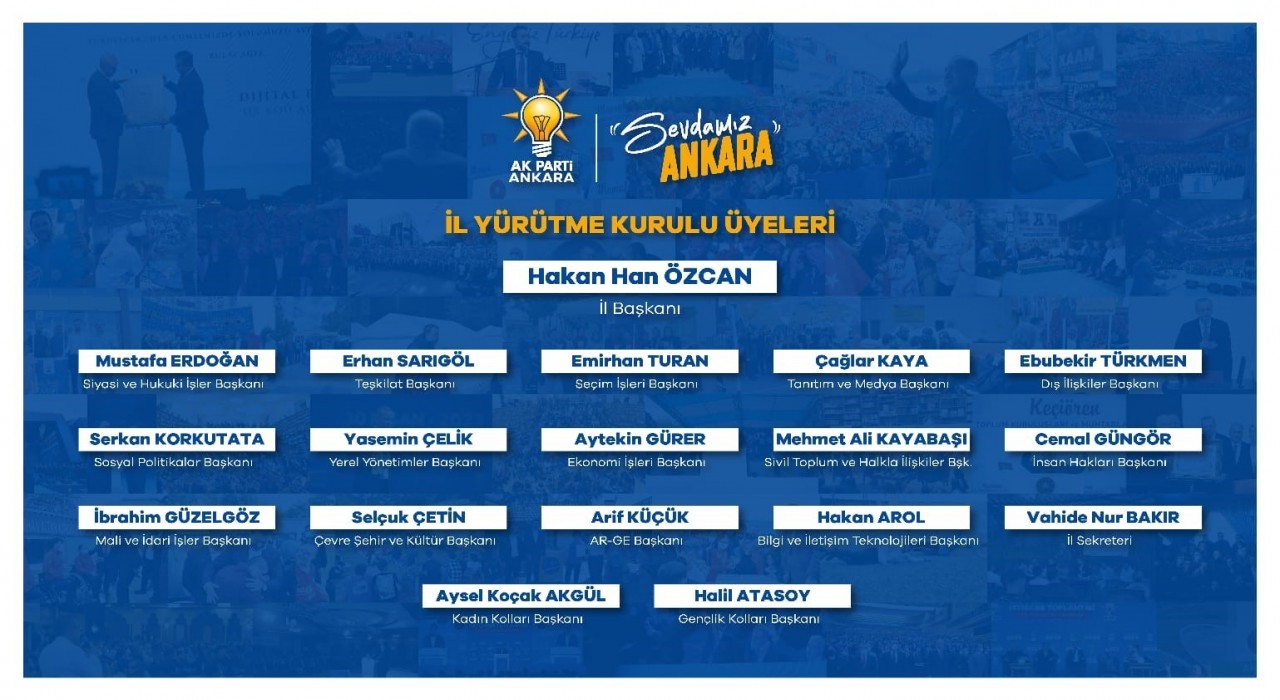 AK Parti Ankara İl Yürütme Kurulu listesi açıklandı
