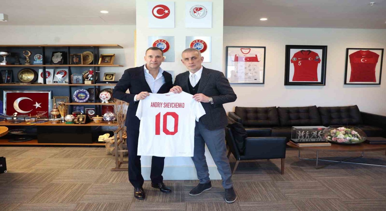 Andriy Shevchenkodan, TFF Başkanı Hacıosmanoğluna ziyaret