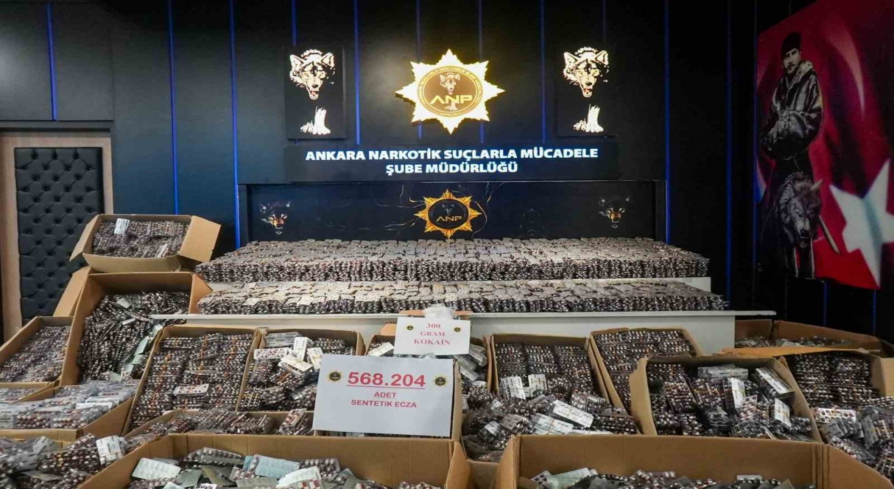 Ankarada 568 bin adet sentetik ecza ele geçirildi