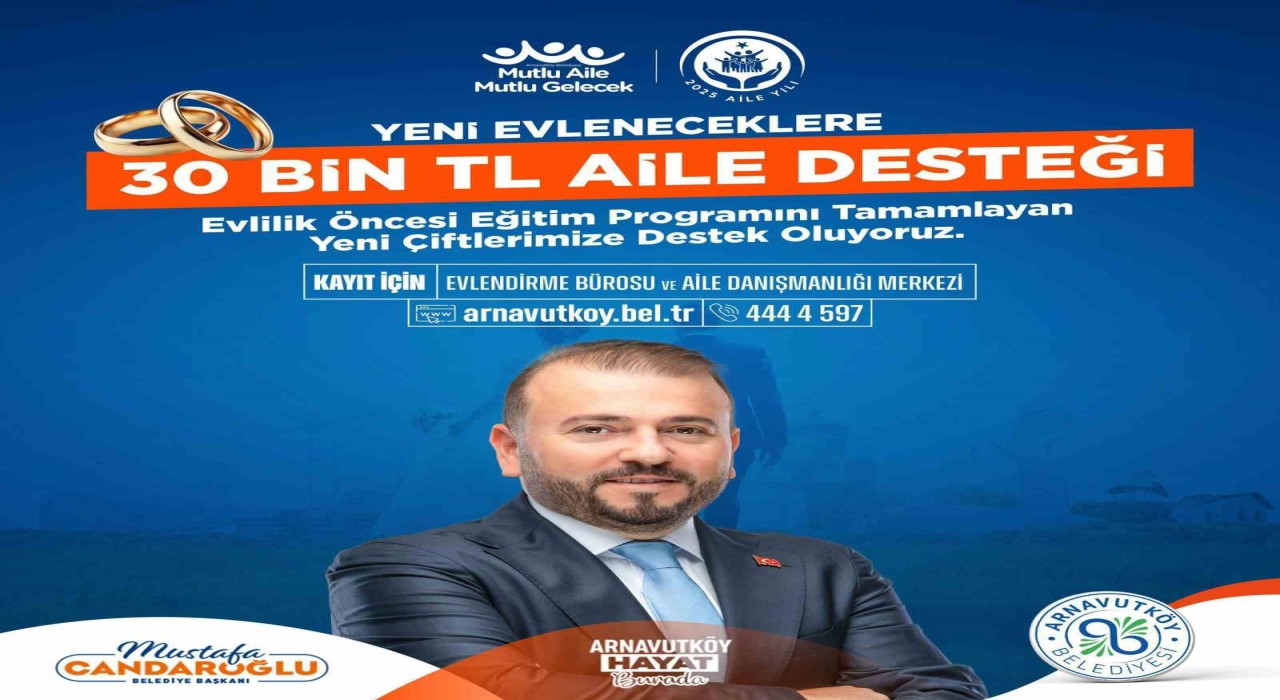 Arnavutköy Belediyesi’nden evlenecek çiftlere maddi destek