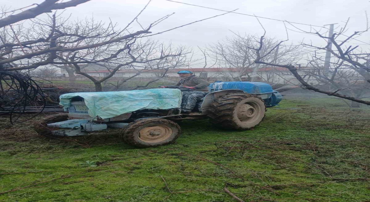 Balıkesirde şeftali ağaçlarının ilaçlanması başladı