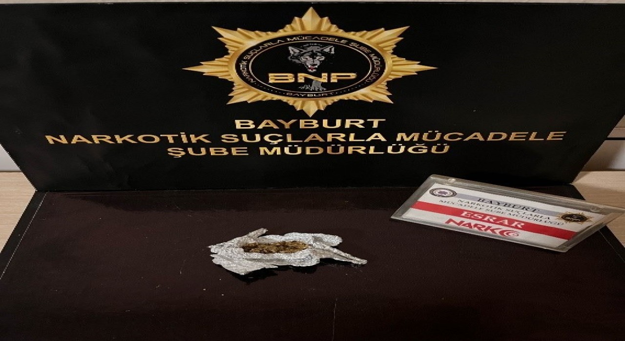 Bayburtta 3 şüpheli şahsa uyuşturucu madde kullanmak suçundan işlem yapıldı