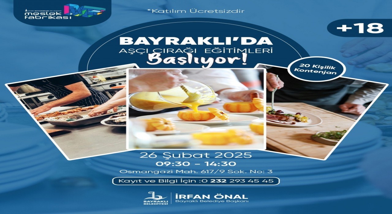 Bayraklıda ücretsiz ‘aşçı çırağı eğitimi