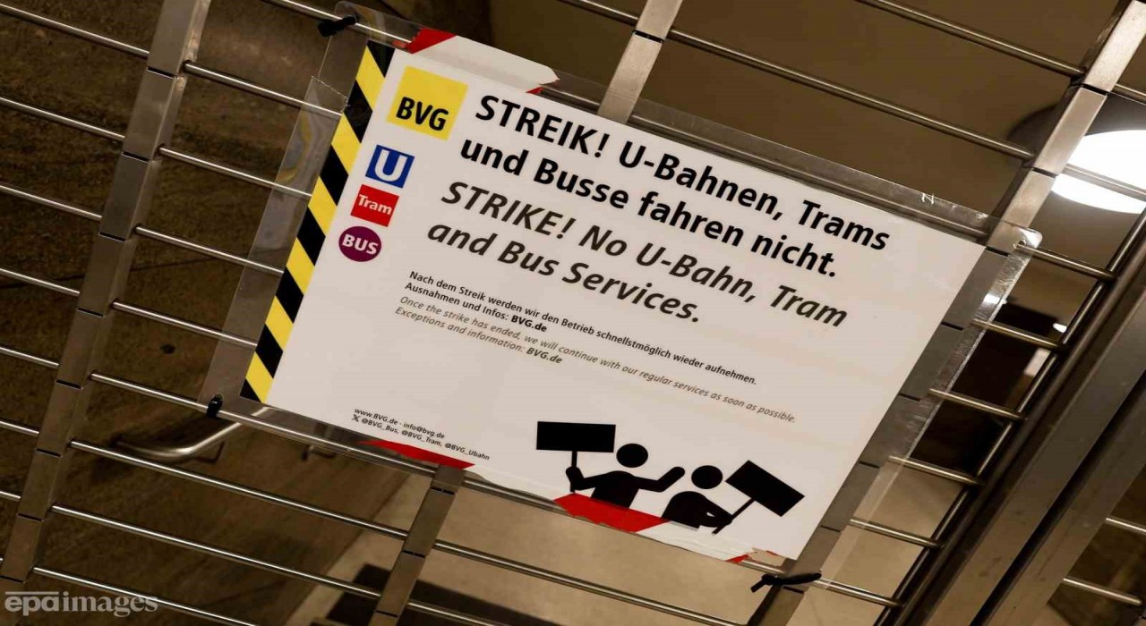 Berlinde toplu taşımadaki 48 saatlik grev devam ediyor