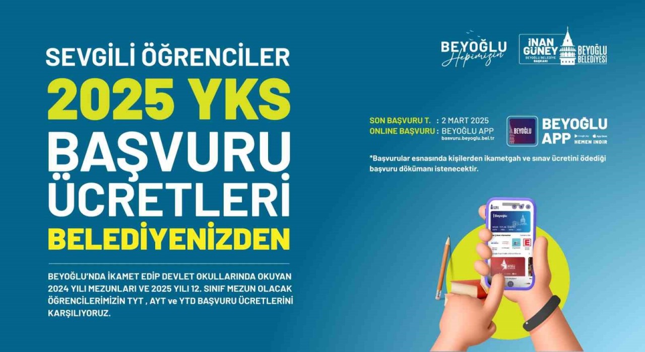 Beyoğlu Belediyesinden öğrencilere YKS desteği