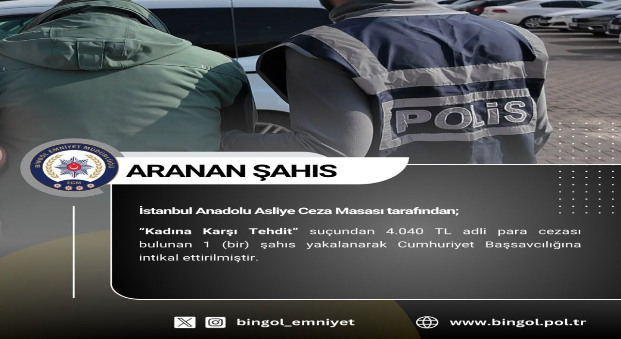 Bingölde haklarında arama kararı bulunan 4 kişi yakalandı