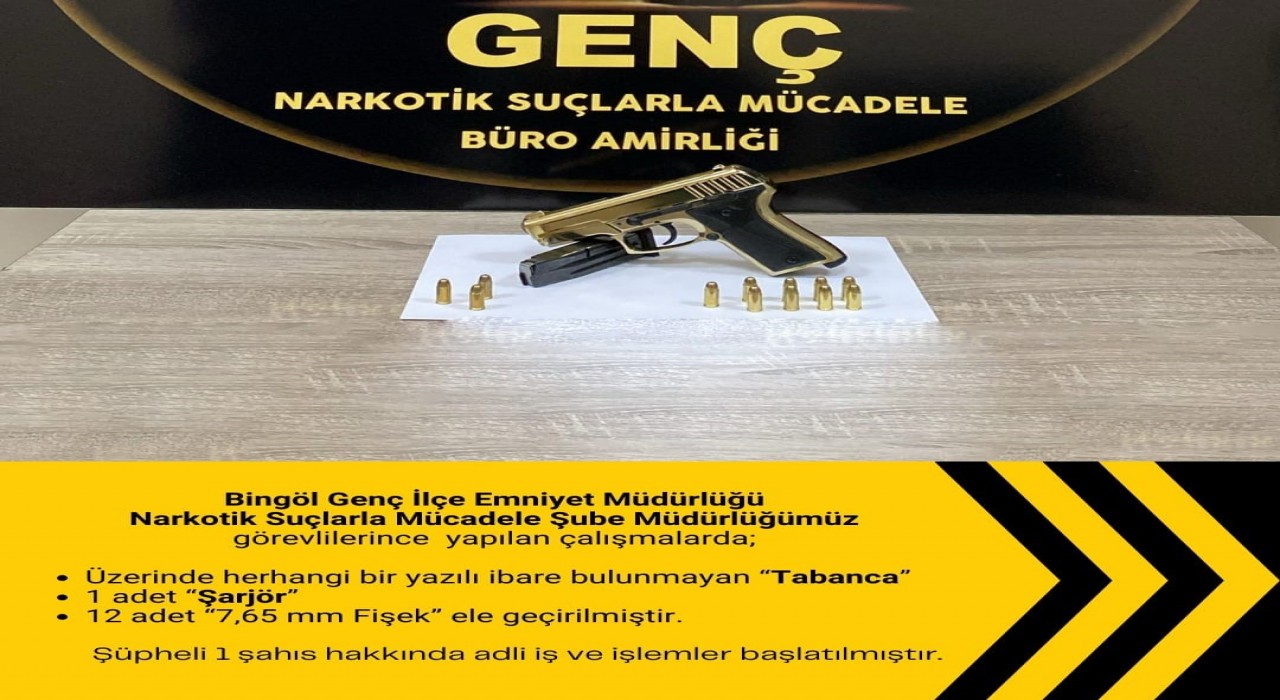 Bingölde tabanca ele geçirildi