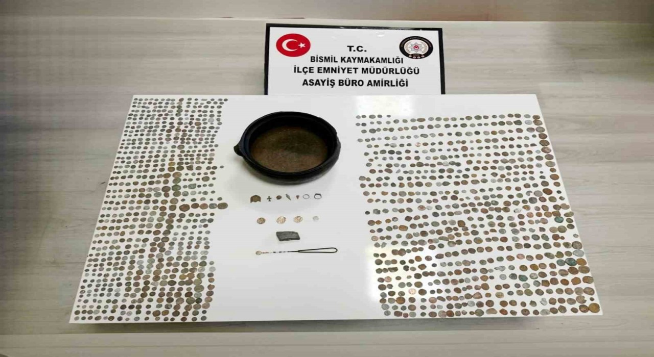 Bismilde tarihi eser ve uyuşturucu operasyonu: 1 gözaltı