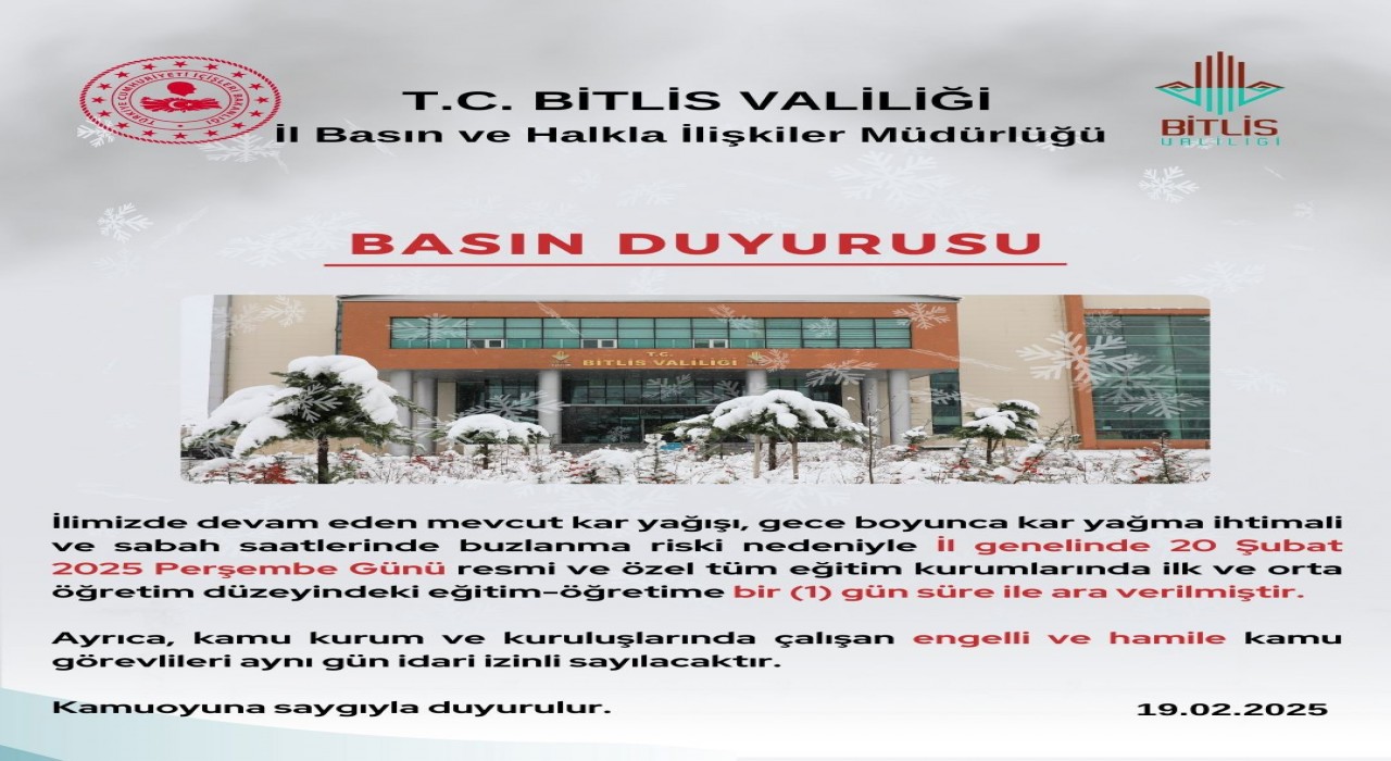Bitliste okullara kar engeli