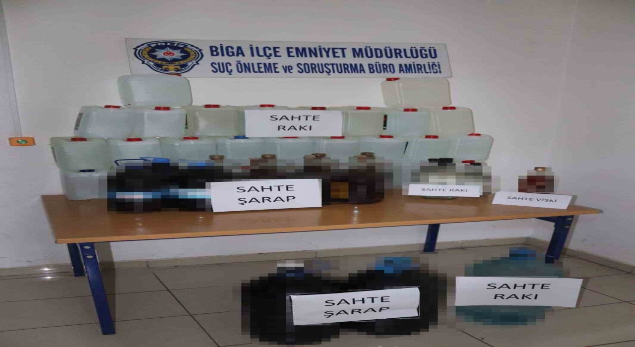 Çanakkalede 240 litre sahte içki ele geçirildi