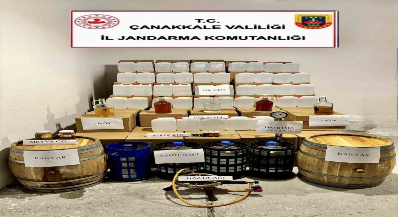 Çanakkalede jandarmadan sahte içki operasyonu