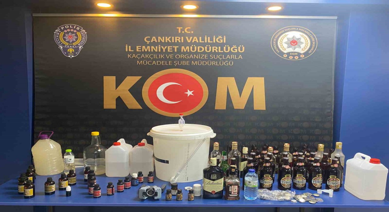 Çankırıda 50 litre sahte alkol ele geçirildi