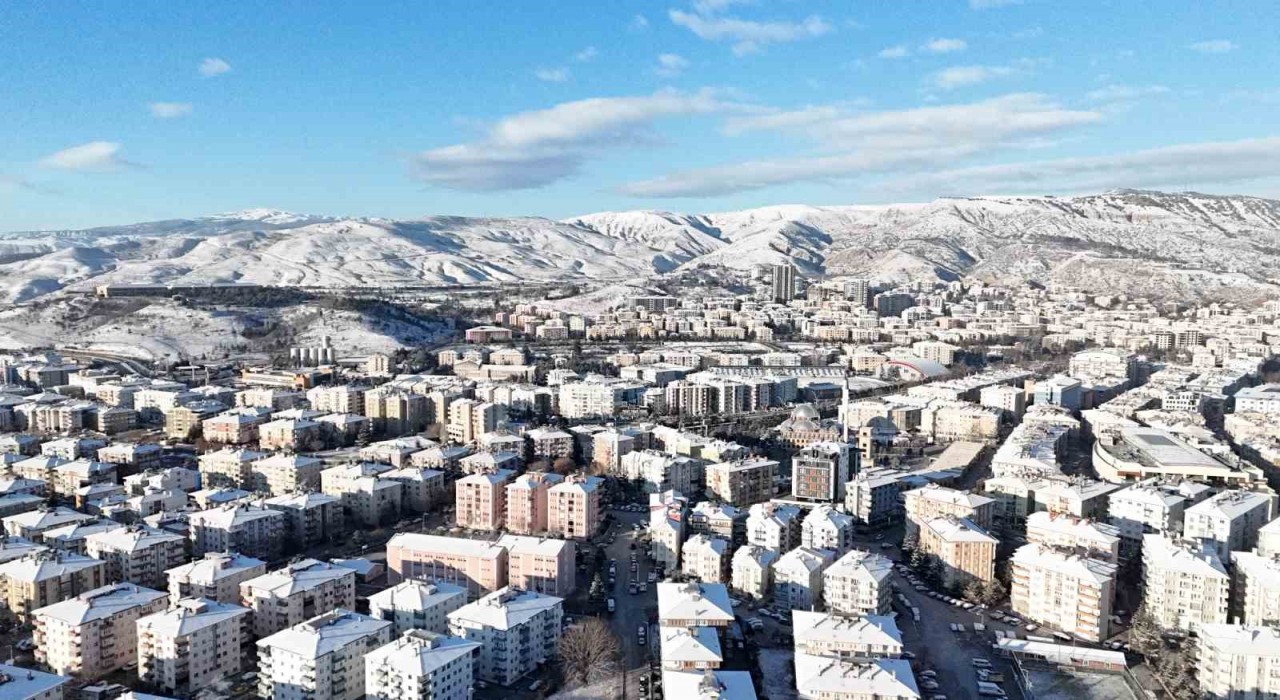 Çankırıda kar manzarası dronla havadan görüntülendi