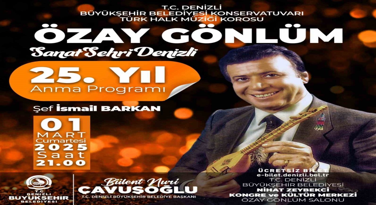 Denizli Büyükşehirden halk müziğinin unutulmaz ismi Özay Gönlüme vefa gecesi