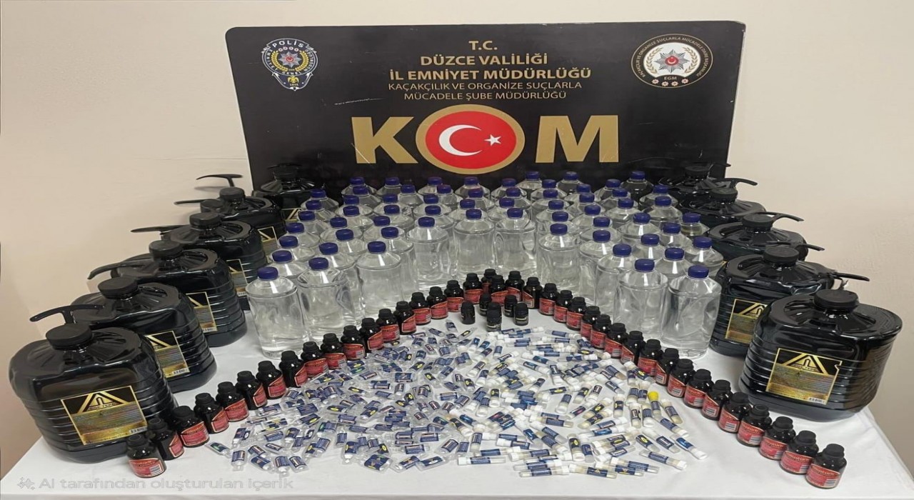 Düzcede 117 litre etil alkol ele geçirildi