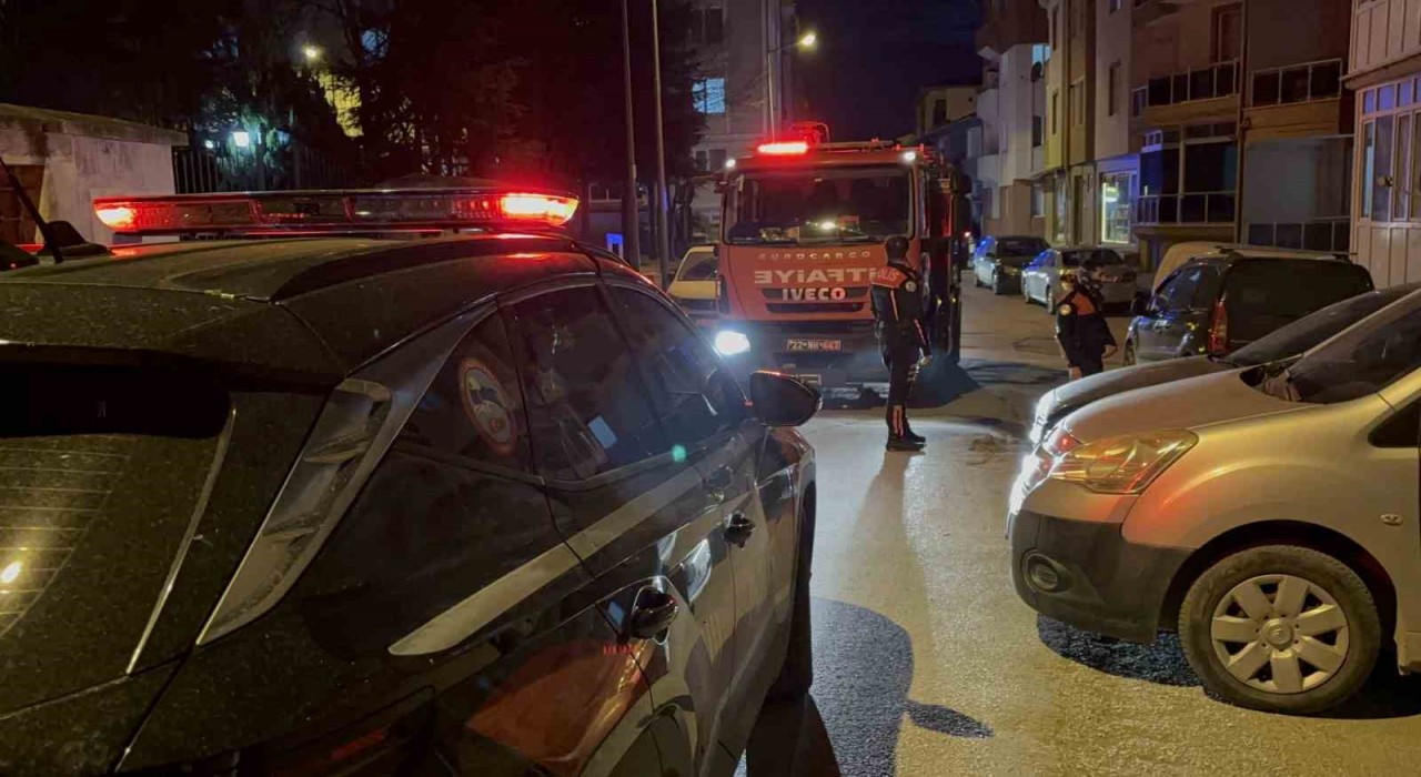 Edirnede baca yangını korkuttu