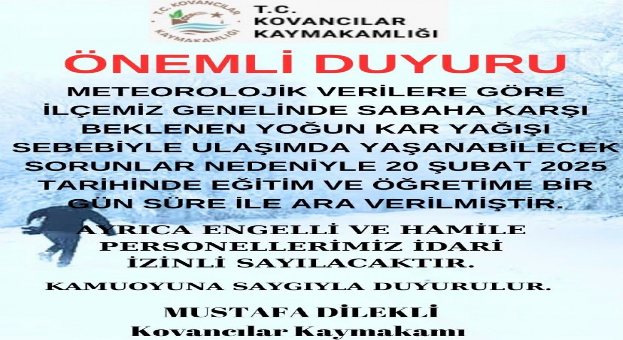 Elazığda 3 ilçede eğitime ara verildi