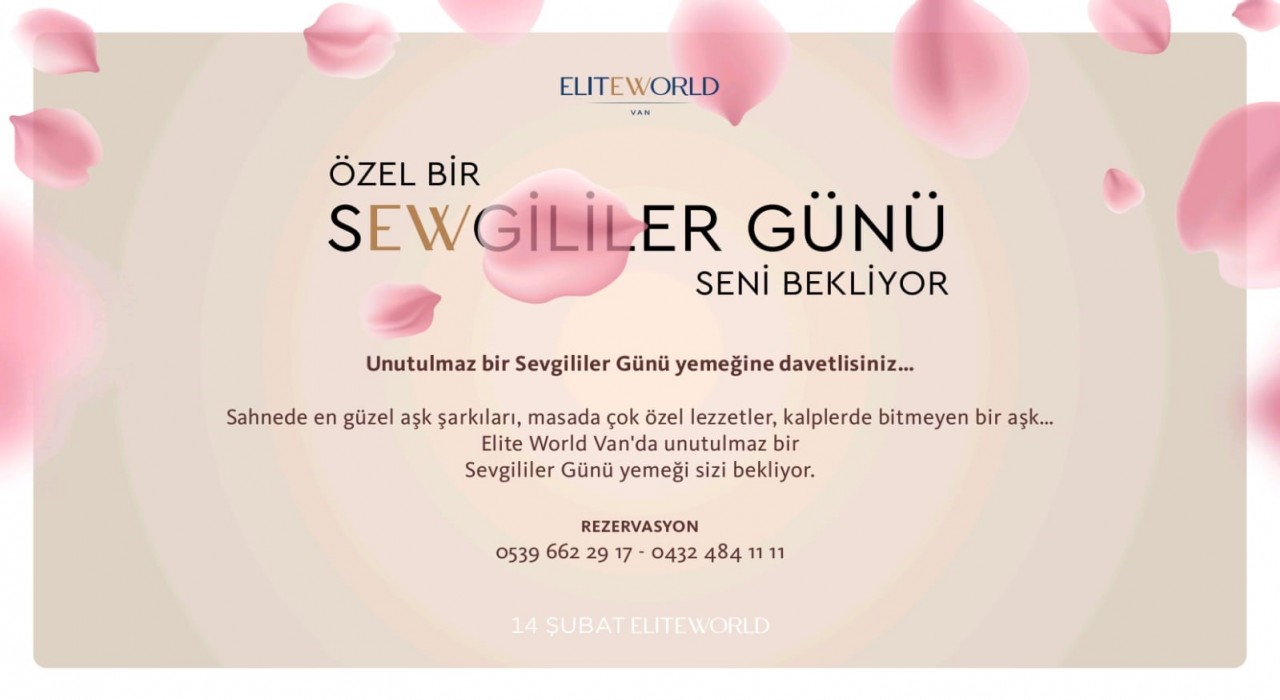 Elite World Van Otel Sevgililer Gününe hazır