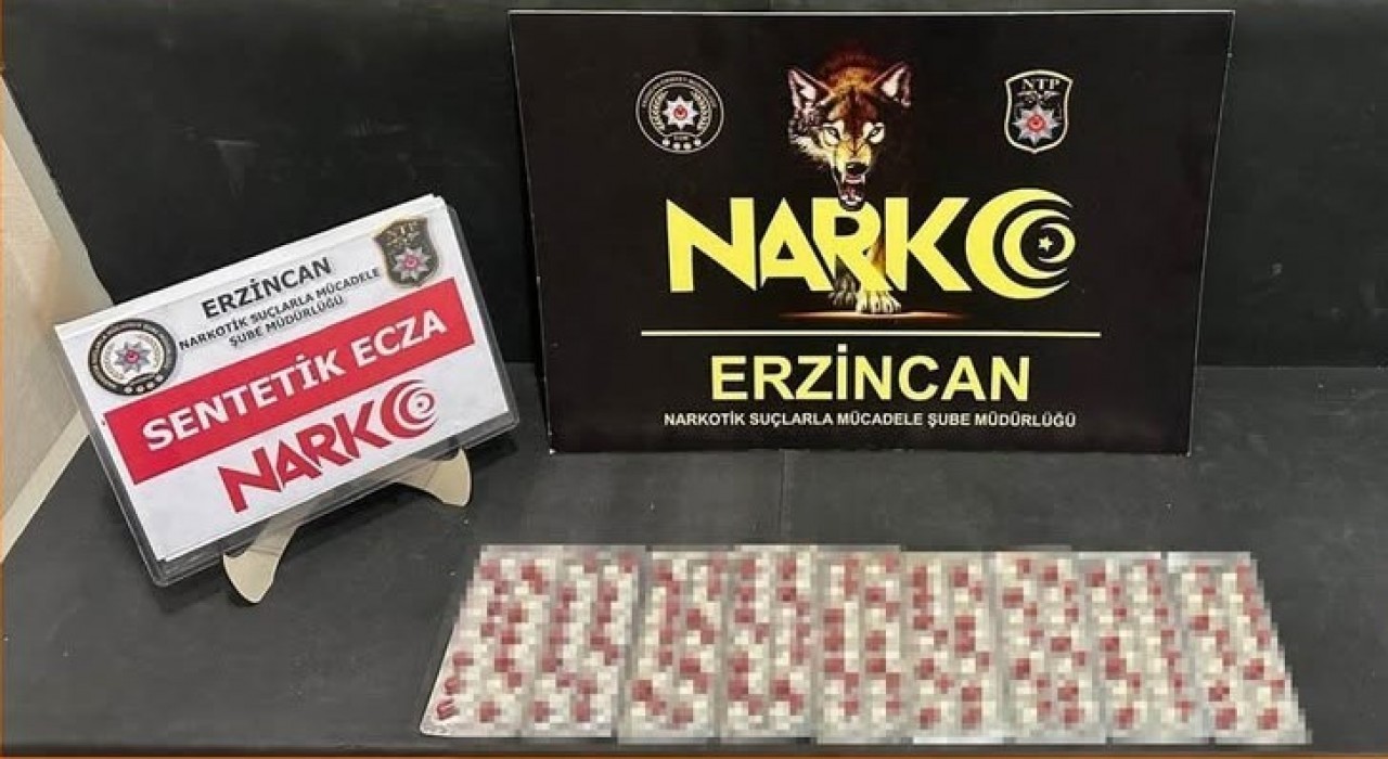 Erzincanda 126 adet sentetik ecza maddesi ele geçirildi
