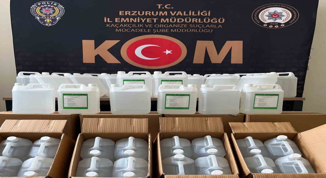 Erzurumda 350 litre sahte etil alkol ele geçirildi