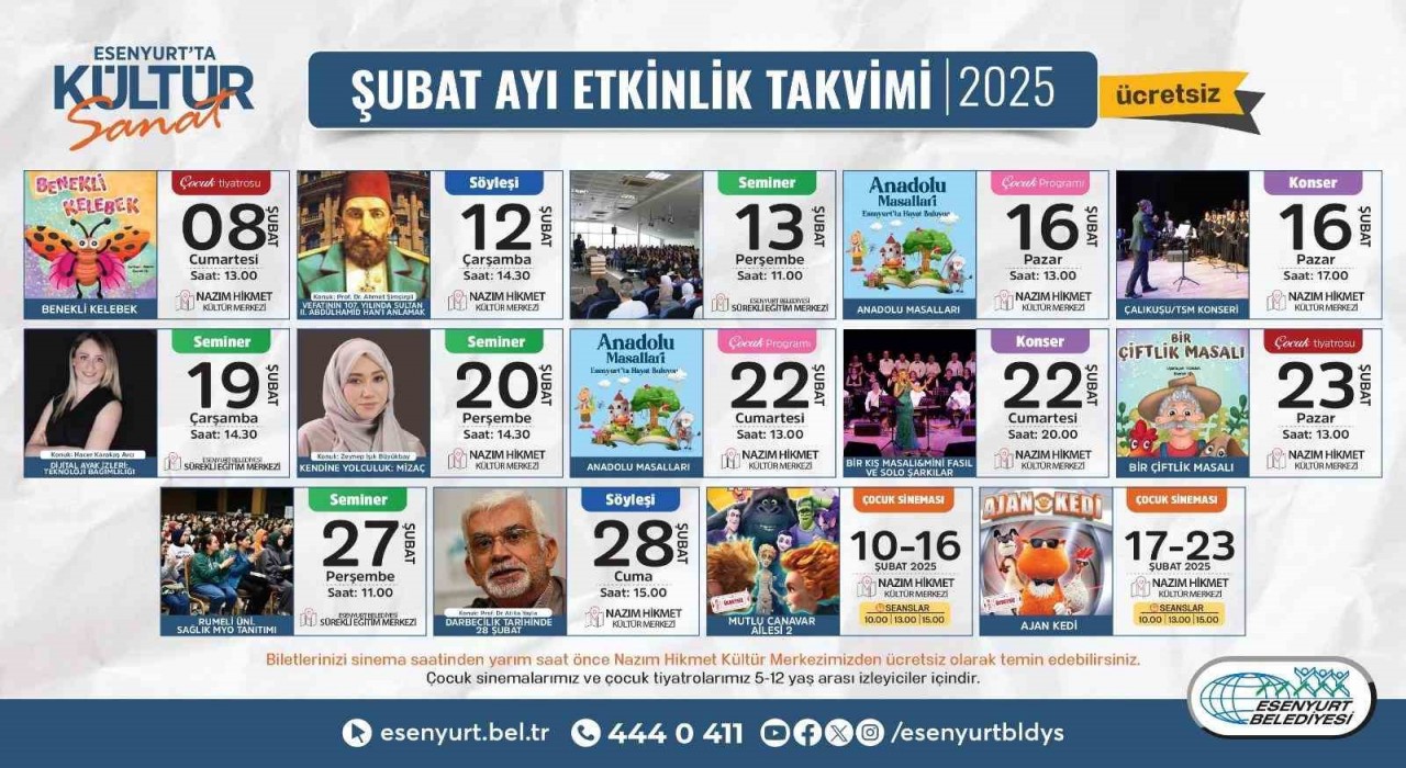 Esenyurtta şubat ayı kültür-sanat etkinlikleri belli oldu