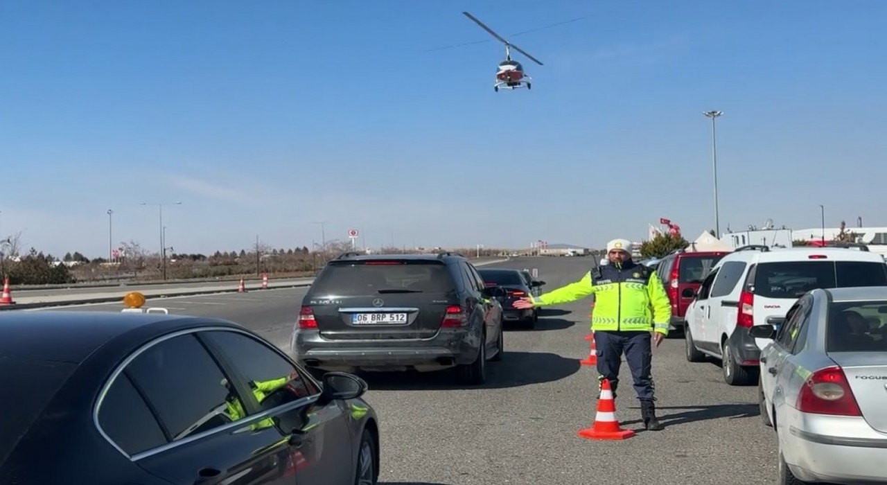 Gaziantepte cayrokopter destekli denetimlerde 5 araç trafikten men edildi