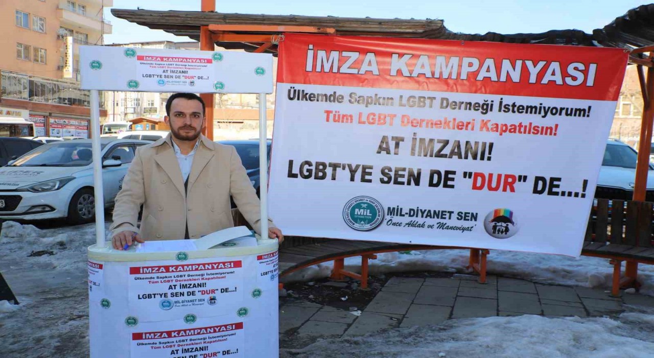 Hakkaride LGBT kapatılsın imza kampanyası