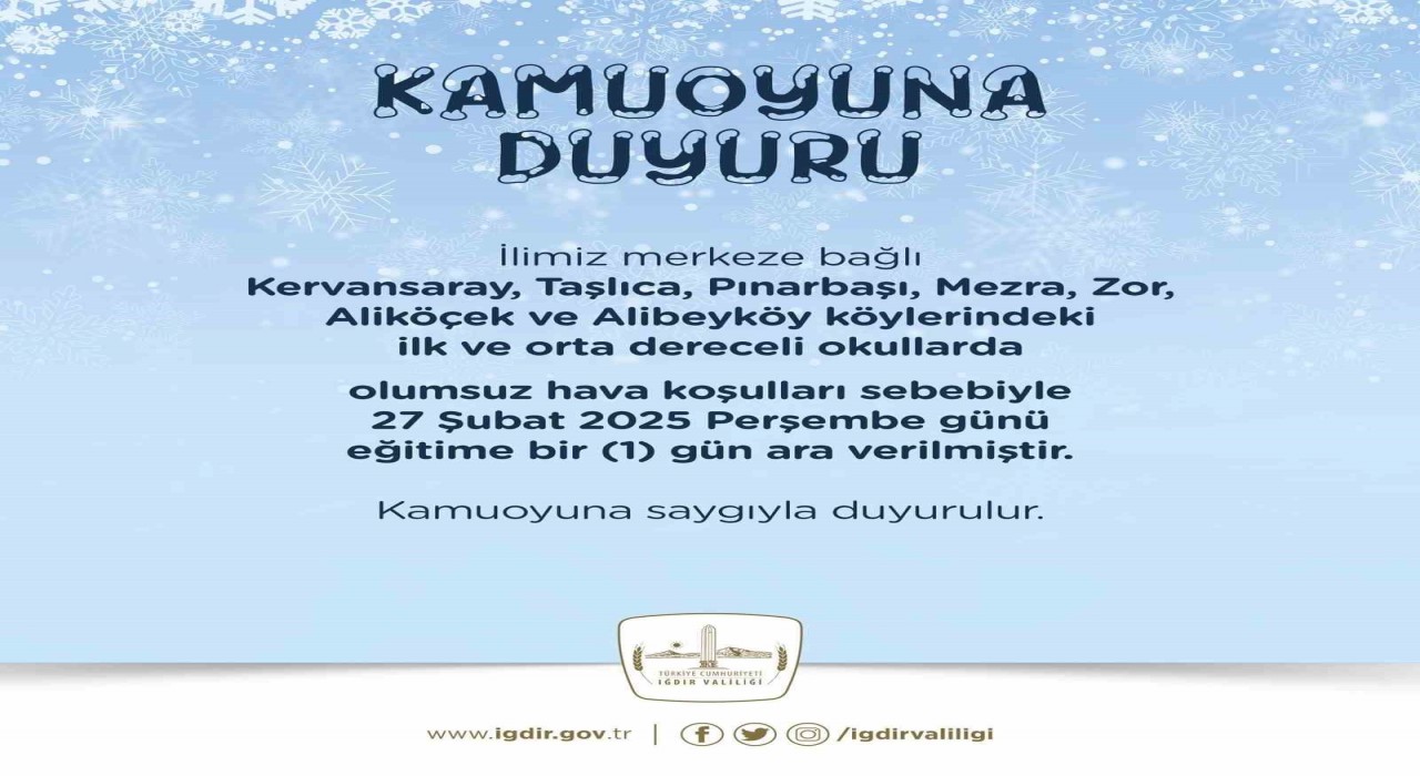 Iğdırdaki bazı köylerde eğitime kar engeli