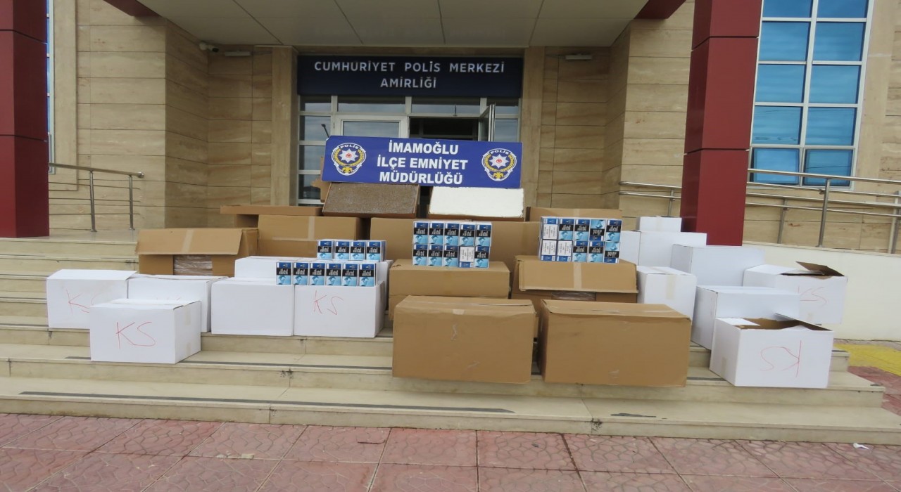 İmamoğlunda 150 bin kaçak makaron ve 280 bin sigara ele geçirildi