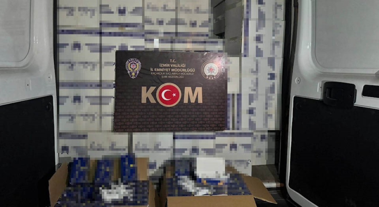 İzmirde 3 milyon lira değerinde kaçak makaron yakalandı
