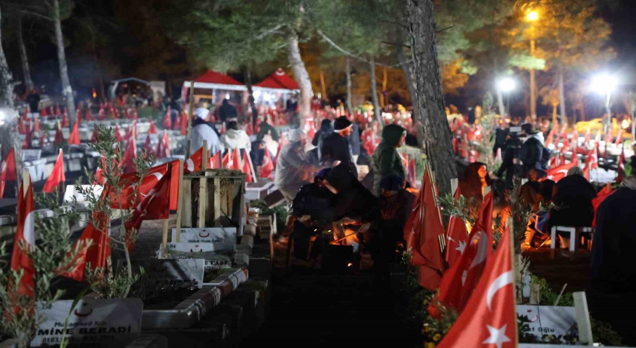 Kahramanmaraşta deprem şehitleri mezarlığına akın: Depremin şehitleri dualarla yad edildi