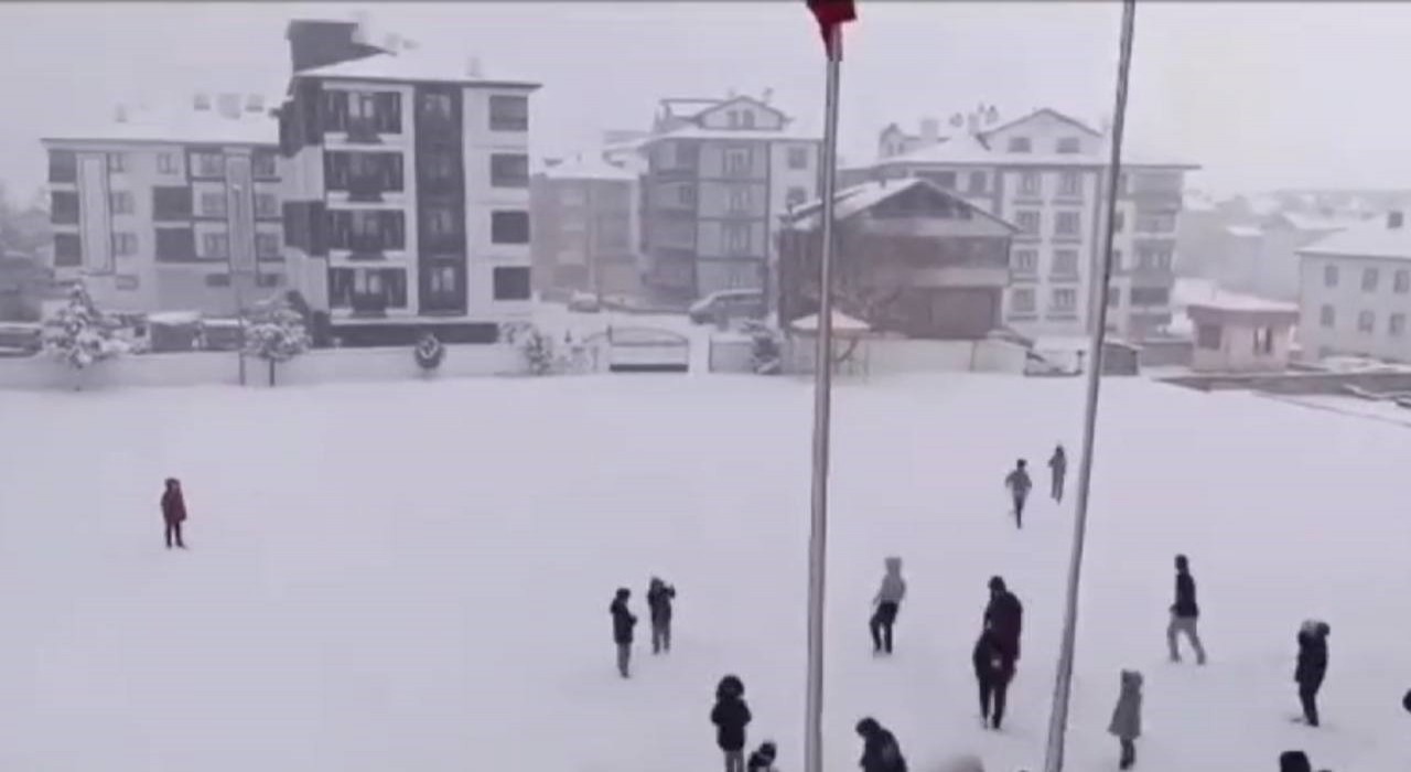 Karlı havada yürek ısıtan görüntüler: Çıkartayım mı sizi kar topu oynamaya?
