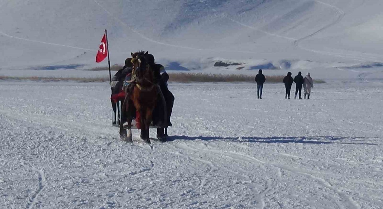 Karsta atlar buz üzerinde dörtnala