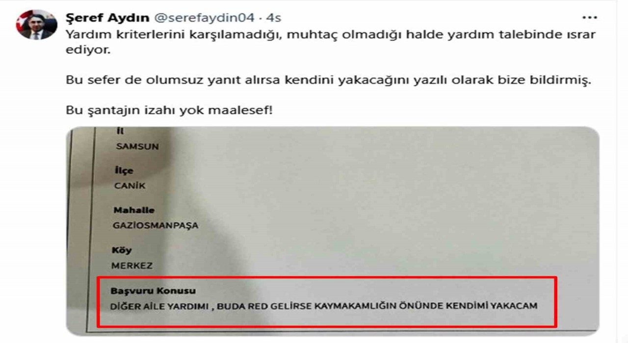 Kaymakam Aydın: Bu şantajın izahı yok