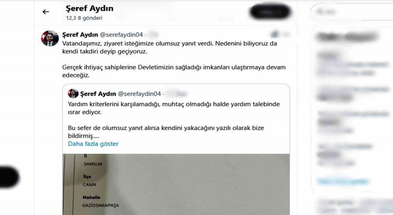 Kaymakam Aydın: Vatandaşımız, ziyaret isteğimize olumsuz cevap verdi