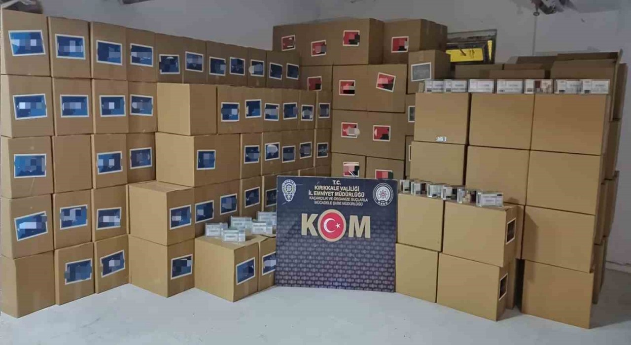 Kırıkkalede 2 milyon 140 bin makaron ele geçirildi: 2 gözaltı