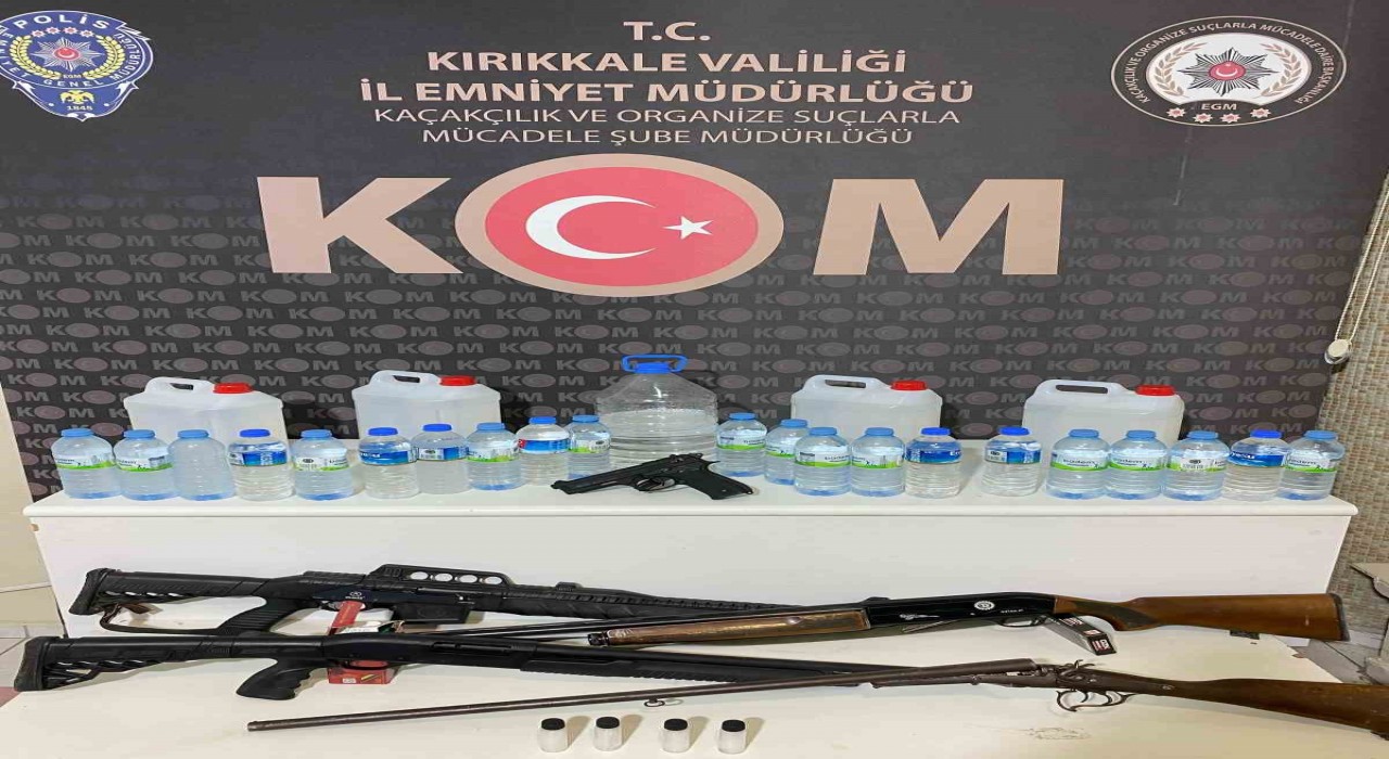 Kırıkkalede kaçak içki ve silah operasyonu: 1 gözaltı