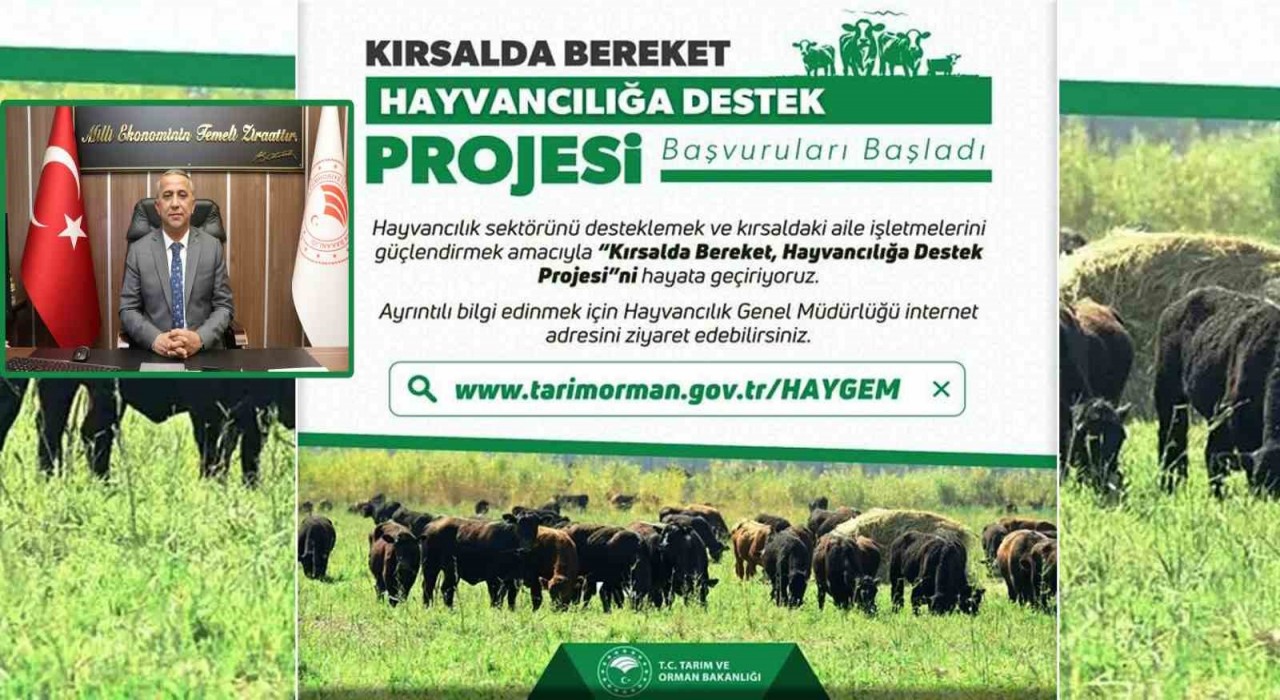 ‘Kırsalda Bereket, Hayvancılığa Destek Proje başvuruları başladı