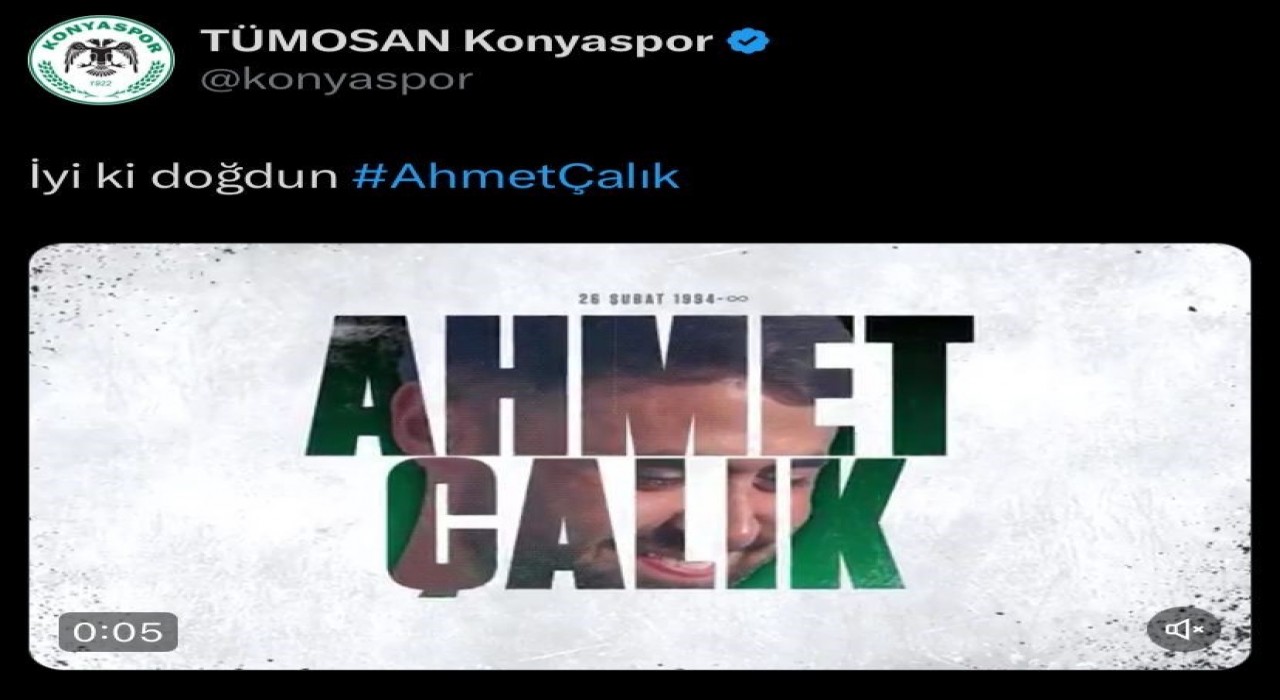 Konyaspor, Ahmet Çalıkı doğum gününde andı