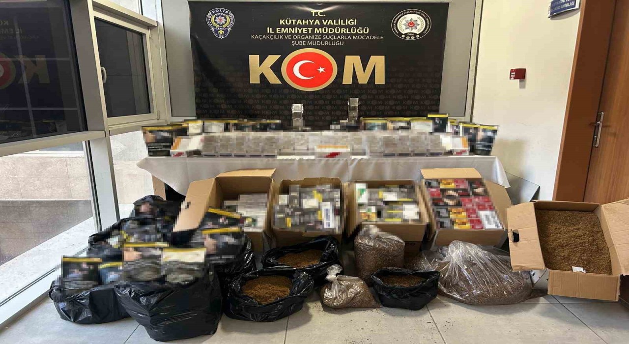 Kütahyada 59 bin makaron ele geçirildi