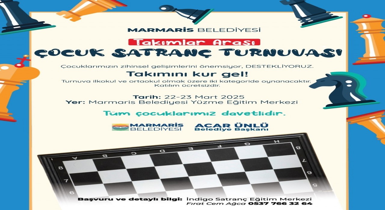 Marmaris Belediyesi 22-23 Mart’ta Satranç Turnuvası Düzenliyor