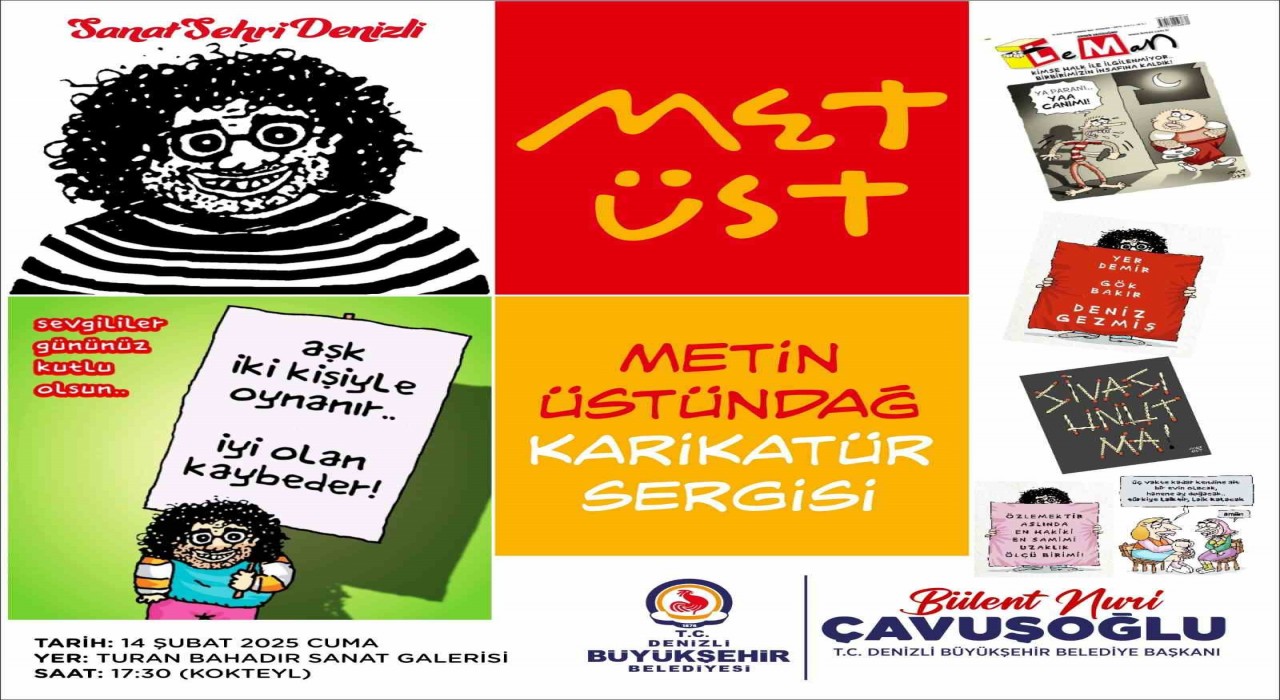 Metin Üstündağın karikatür sergisi sanatseverlerle buluşuyor