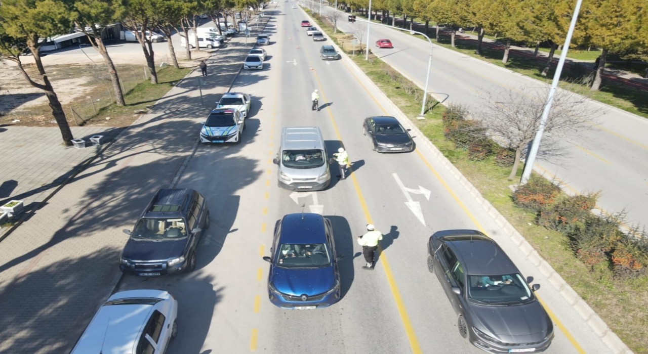 Muğlada drone destekli trafik denetimi