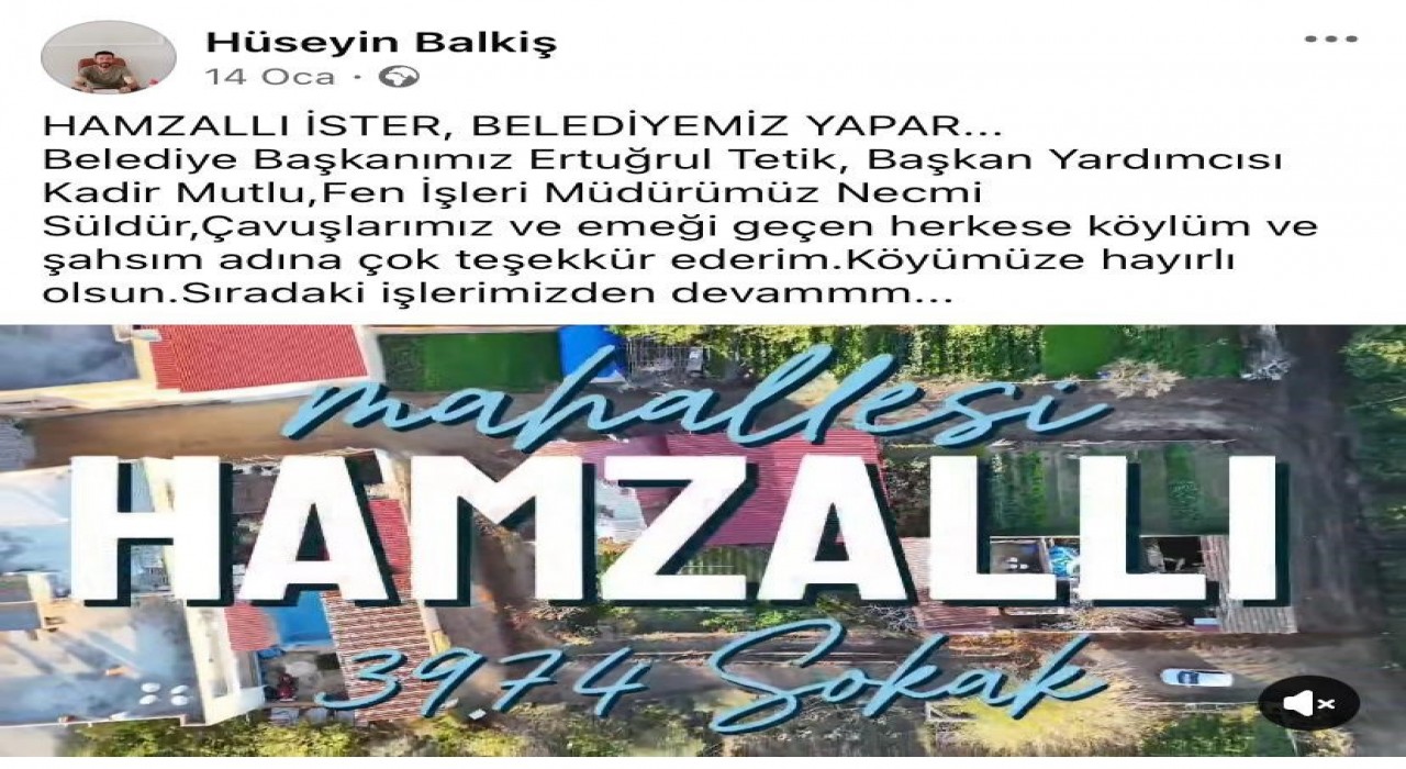 Muhtarlar sosyal medya hesaplarından Başkan Tetike teşekkür etti