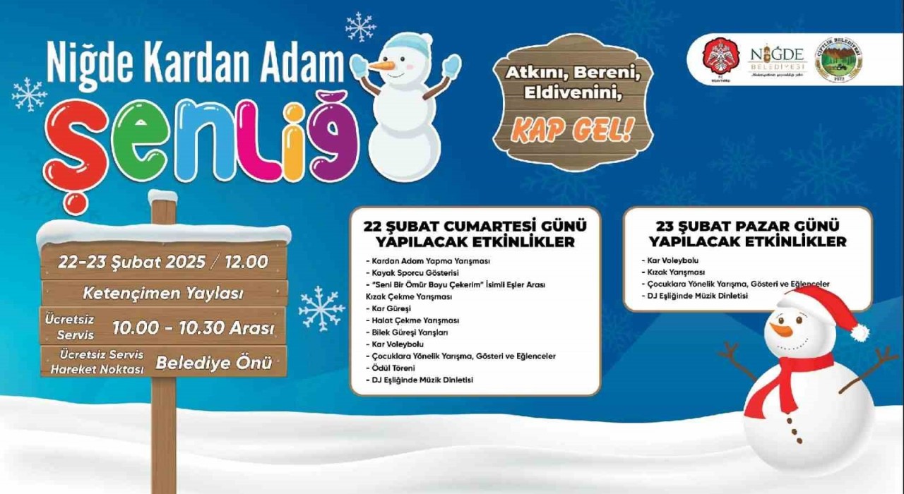 Niğdede Kardan Adam Şenliği Başlıyor