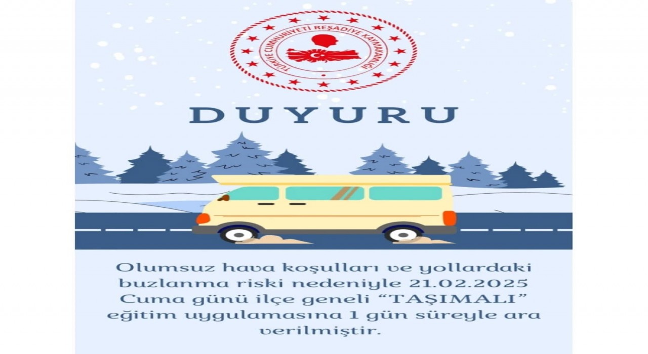 Reşadiyede taşımalı eğitime hava engeli