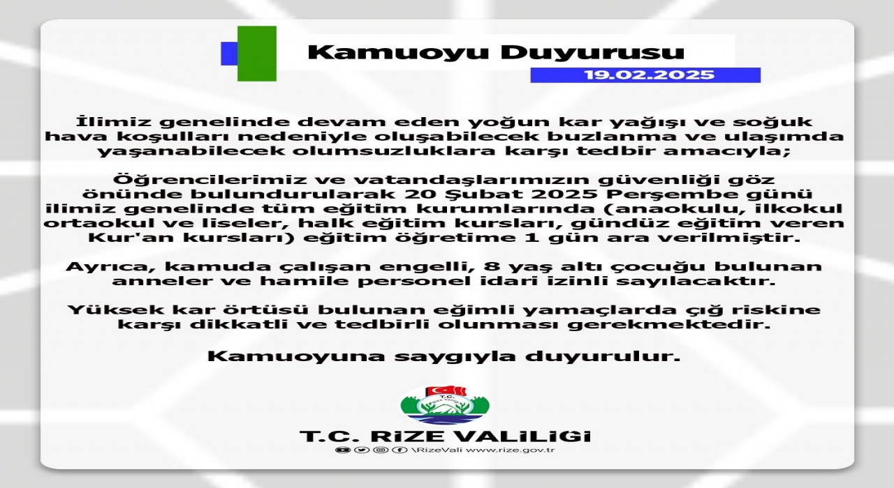 Rizede eğitime kar engeli