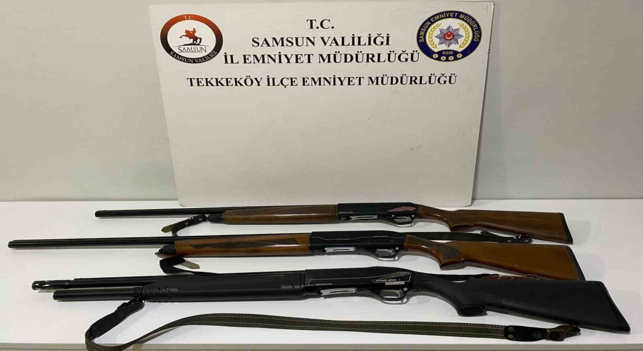Samsunda tersane alanında 3 kişi ruhsatsız tüfekle yakalandı