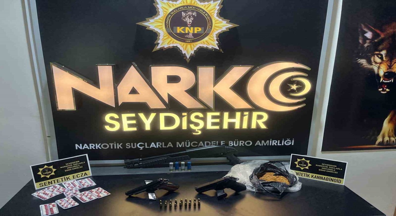 Seydişehirde uyuşturucu ve silah ele geçirildi