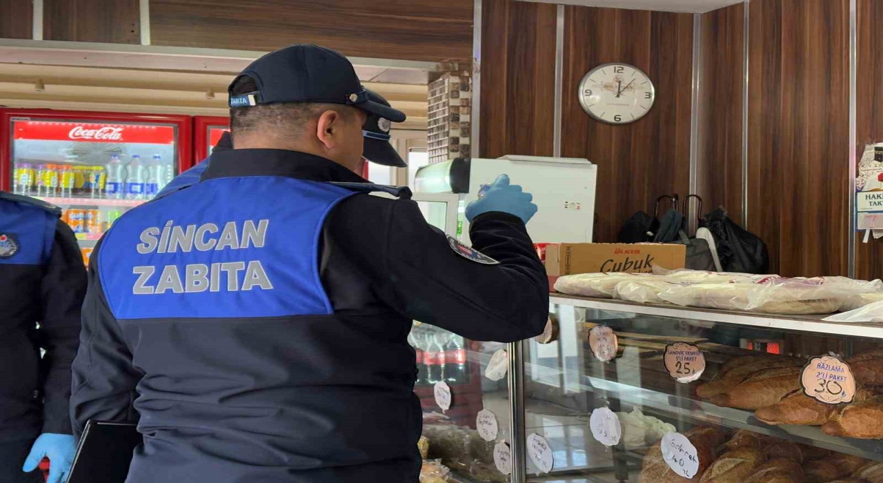 Sincanda zabıta market ve fırınları denetledi